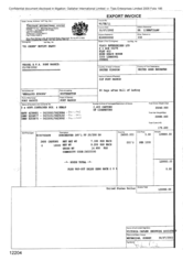 [Invoice from Gallaher International Limited to Tlais Enterprises Ltd and P & O Nedlloyd Ltd for Dorchester Int'l FF]