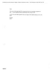 [Note from Steve to Mark regarding cigarettes in Iraq]