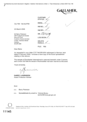 [Letter from Garry Lawrinson to Barry Peterson regarding cigarette tracing]