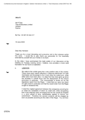 [Letter from ME Rolf to P Tlais regarding points discussed at the meeting held on 20030619]