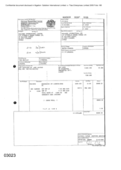 Invoice of 800 cartons of cigarettes - Dorchester Int'l Lights