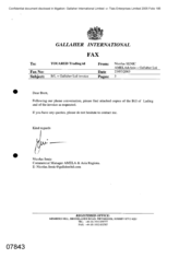 [Memo from Nicolas Senic to Brett regarding bill of landing and invoice as requested]