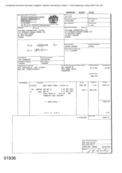 [Invoice from Atteshlis Bonded Stores Ltd on behalf of Gallaher International Limited regarding Gold Arrow Lights Cigarettes]