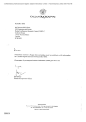 [Letter from Jeff Jeffery to Duncan McCallum Regarding an Enclosed Floppy Disc Containing an Excel Spreadsheet With Information on Gallaher Export Sales]