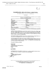 Namelex Holdings Limited[MEMO from Jim C Livie to Norman Jack regarding Hamlet cigars]