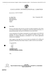 [Letter from Norman Jack to Mike Clark regarding provision of a list of customers not to trade with]