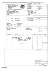 [Invoice from Atteshlis Bonded Stores Ltd on behalf of Gallaher International Limited regarding Sovereign Classic Cigarettes]