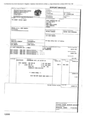 Invoice from Gallaher International Limited to Tlais Enterprises Limited regarding Dorcherer Int'l FF]