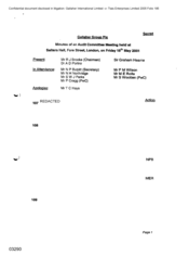 Gallaher Group Plc[Minutes of an audit committee meeting held at Salters Hall on 20010518]