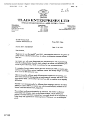 [Letter from P Tlais to Norman Jack regarding Discussions between Gallaher and Tlais]