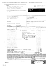 [Bill of lading for combined transport shipment or port to port shipment from Gallaher International Limited to Tlais Enterprises Ltd regarding a container said to contain 800 cartons of cigarettes]