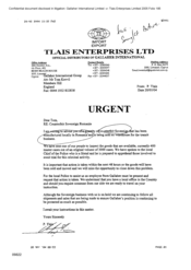 [Letter from P Tlais to Tom Keevil regarding Counterfeit Sovereign Romania]