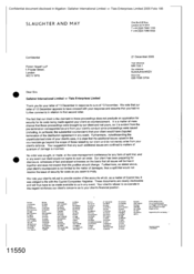 [Letter from Slaughter and May to Picton Howell LLP regarding Gallaher International Limited v Tlais Enterprises Limited]