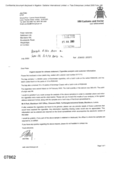 [Letter from Joe Daly to Peter Redshaw regarding Request for Witness statement, Cigarette annalysis and customer information]