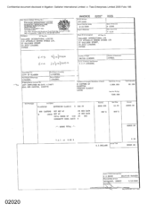 [Invoice from Gallaher International Limited for Sovereign Classic Cigarettes]