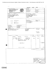 Invoice for Atteshlis Bonded Stores Ltd on behalf of Gallaher International Limited Regarding 800 Cartons Cigarette-Stateline