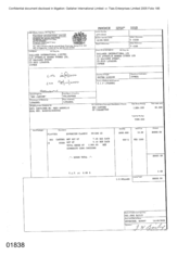 [Invoice from Atteshlis Bonded Store Ltd on behalf of Gallaher International Limited on Sovereign Classic]