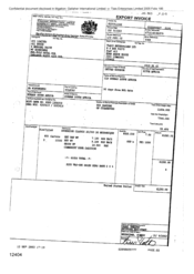 [Export invoice from Gallaher International Limited to Tlais Enterprises Ltd on Dorchester Int'l FF]