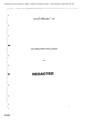 [An agreement between Gallaher International Limited and a company that has been redacted on 20011130]