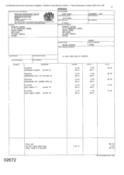 [Sovereign Classic, Dorchester and Arrow Gold Lights cigarettes invoice from Gallagher International Limited]