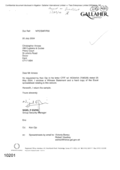 Gallaher Limited[Letter from Nigel P Espin to Christopher Amess regarding Witness Statement]