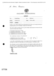 Gallaheer International[Memo from Norman Jack to Gerald Barry regarding delay in planned production for the Regie]