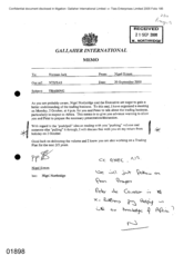 Gallaher International [Memo from Nigel Simon to Norman Jack regarding Trading Business]