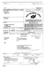 [Multimodal transport bill of lading from PL shipping & Logistics Ltd to Mohammad Khodr Senno]