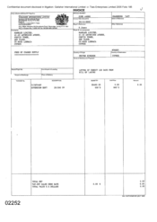 [Invoice from Gallaher International Limited to Naelex Limited regarding Sovereign Cigarettes]