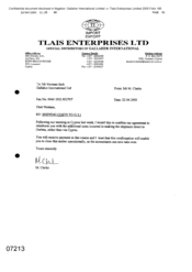 [Letter form M Clarke to Norman Jack regarding Shipping Costs to OTI]