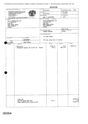 [Invoice from Gallaher International Limited to Tlais Enterprises Ltd regarding the Sovereign Classic Lt cigarettes]