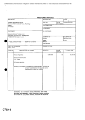 [Proforma invoice from Gallaher International Limited to Maiwand General Trading Co for Ronson Cigarettes]