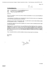 [Letter from KC Saveriades & Co to Tom Keevil regarding contracts and brand extensions]