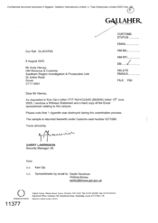 [Letter from Garry Lawrinson to Andy Harvey regarding witness statement]