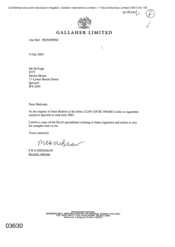 [Letter from PRG Redshaw to M Pugh regarding cigarette seized in Ipswich]