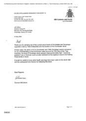 [Letter from Duncan McCallum to Jeff Jeffery regarding stock levels of Dorchester and Sovereign cigarettes]