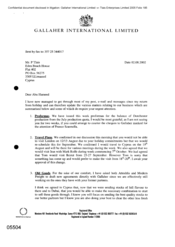 [Letter from Norman BS Jack to P Tlais regarding summary of various matters relating to business]