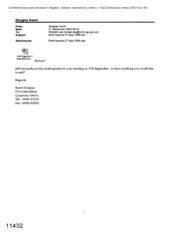 [Email from Karen Douglas to Richard Las regarding Draft Agenda 27 Sept 2005.doc]