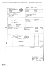 [Invoice from Atteshlis Bonded Stores Ltd on behalf of Gallaher International Limited Concerning the 800 Cases of Cigarettes]