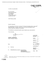 [Letter from Garry Lawrison to Jim Gambrill in regards to Excel Spreadsheet and witness statement relating to seizure]