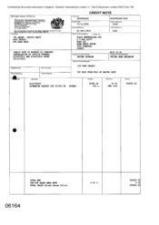 [Credit note to Tlais Enterprises Ltd regarding Sovereign Classic Lts]