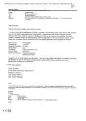 [Email from Katie Creedon to Brendan McElroy regarding the cigarettes seized by HMC&E in Ireland]