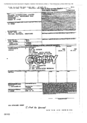 [Shipment Bill from Gallaher International to Bacco Ltd regarding goods order]