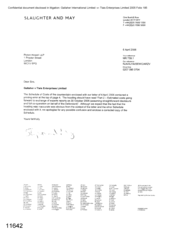 [Letter from Slaughter and May to Picton Howell LLP regarding Gallaher vTlais Enterprises Limited]