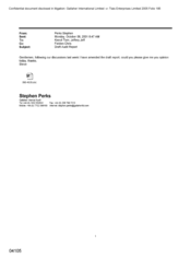 [Letter from Parks Stephen to Tom Keevil and Jeff Jeffery regarding draft audit report]