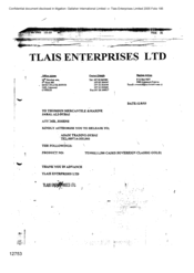 [Letter from Tlais Enterprises Ltd to Thompson Mercantile regarding the release of Adam Trading-Dubai]