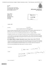 [Letter from Joe Daly to Peter Redshaw regarding the request for cigarette analysis and customer information]