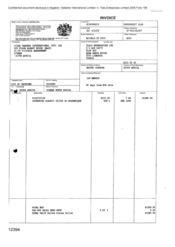 [Invoice from Gallaher International Limited to Tlais Enterprises Ltd for Sorvereign Classic]