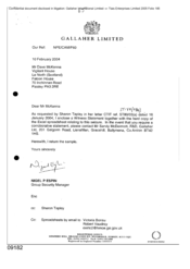 [Letter from Nigel P Espin to Dave McKenna following a request by Sharon Tapley]