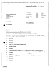 [Letter from Rosenblatt to Slaughter & May regarding Gallaher International Limited-v-Tlais Enterprises Limited]